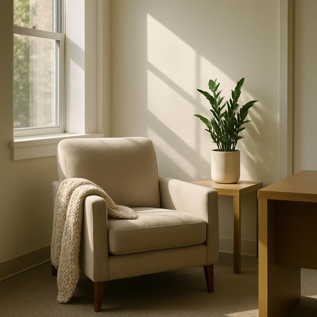 Interior Stationary Chair near Window.